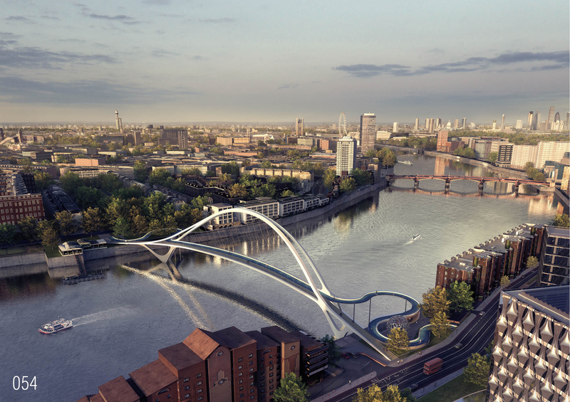 Illustration for article titled The Craziest Designs For London's Newest Pedestrian Bridge